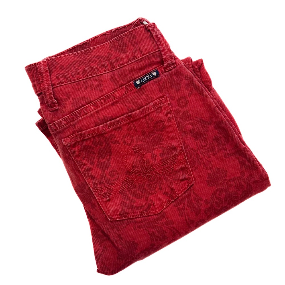 Lucky brand red/ burgundy paisley sofia skinny ❤️
